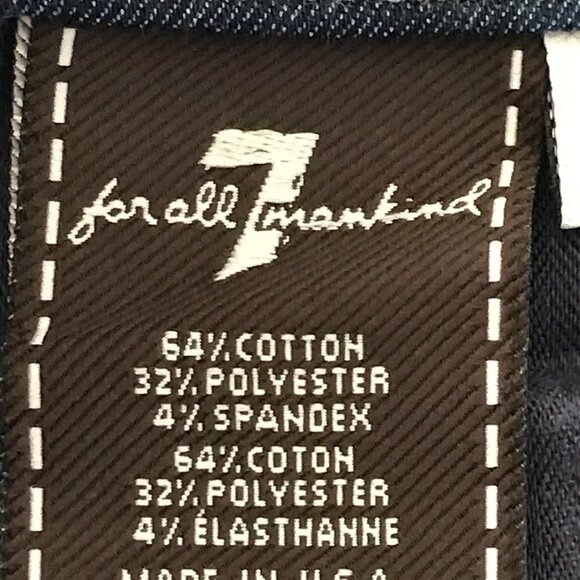 7 For All Mankind The Skinny Jeans Women 32 Blue Mid Rise Dark Wash Stretch - Picture 3 of 13